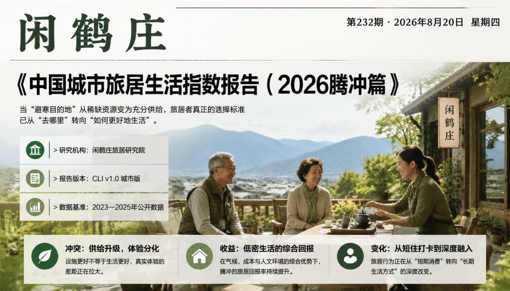 中国城市旅居生活指数报告（2026腾冲篇）｜云南省旅游民宿行业协会、旅居康养